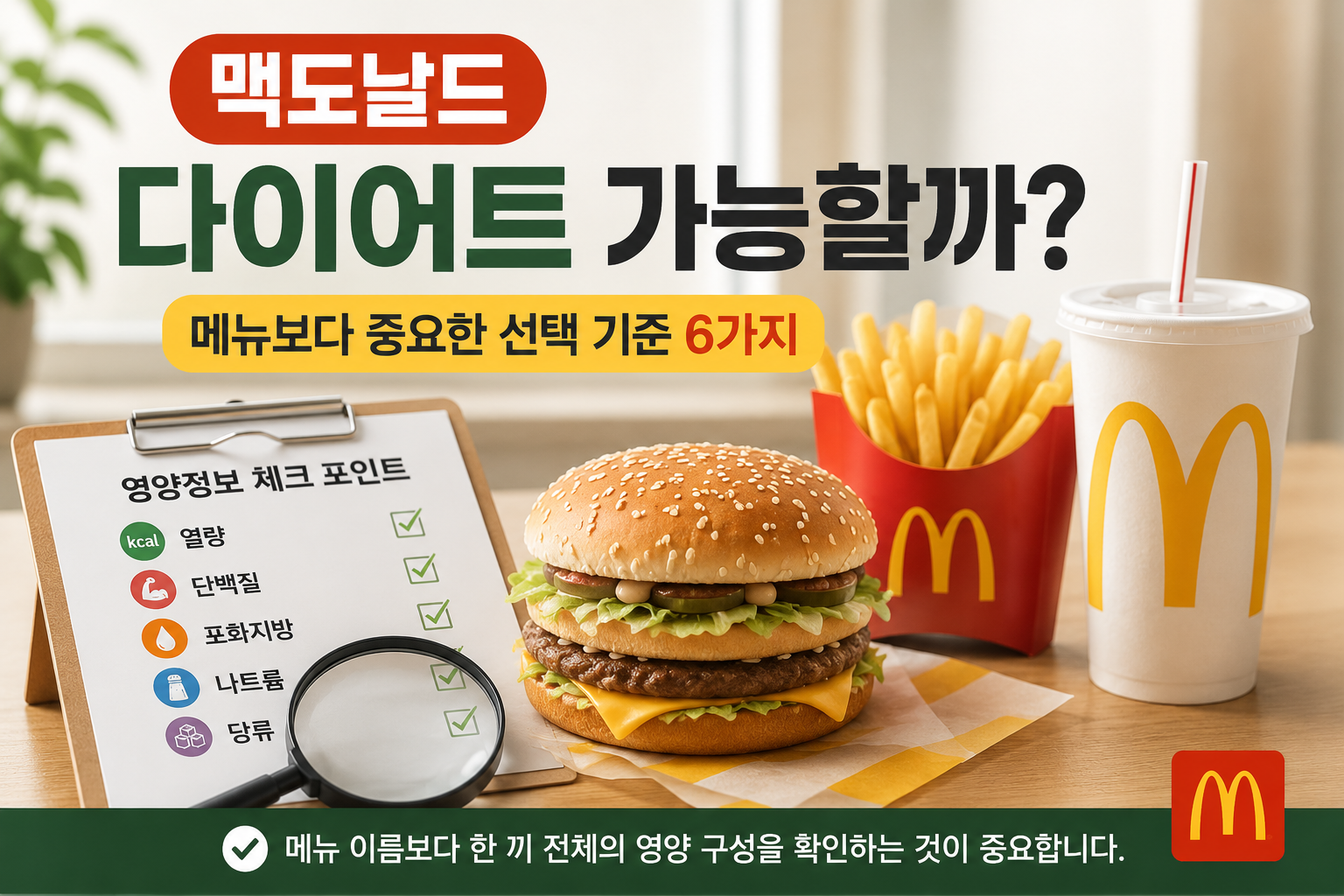 맥도날드 다이어트 가능할까? 메뉴보다 중요한 선택 기준 6가지
