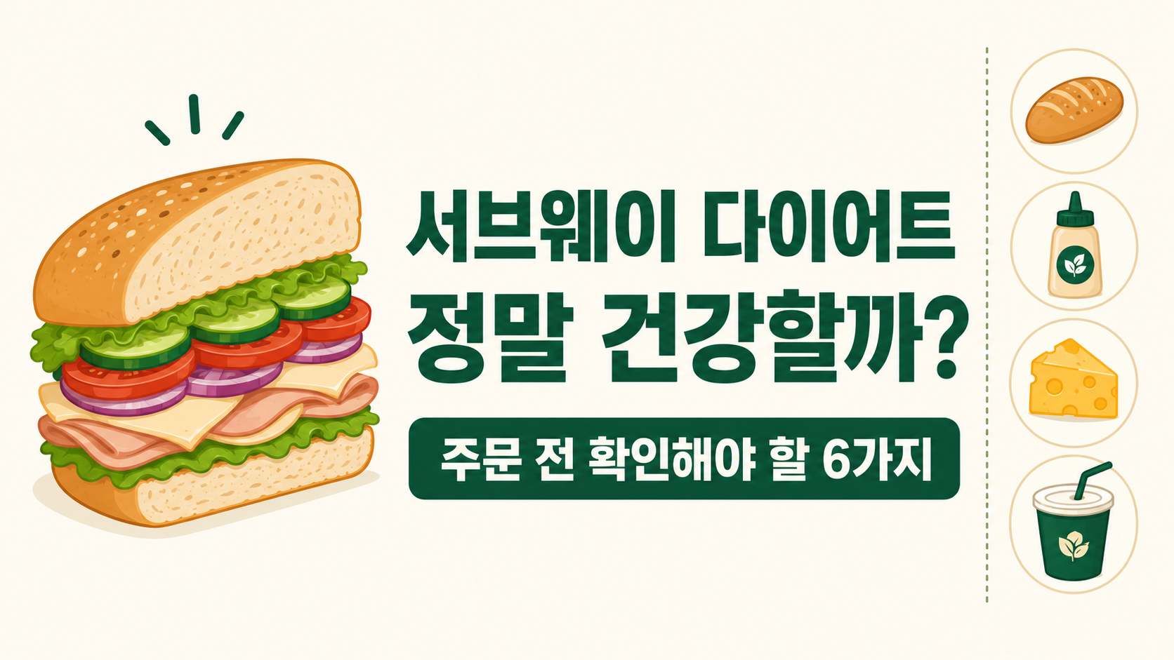 서브웨이 다이어트 주문 전 확인해야 할 6가지 대표 이미지