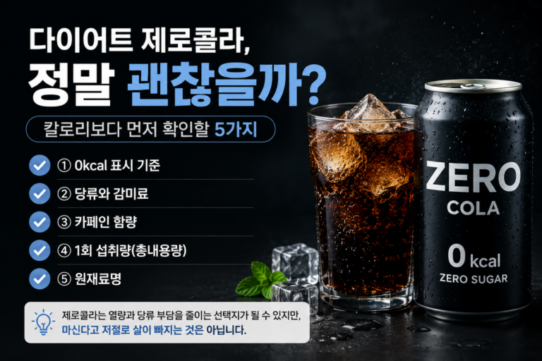 다이어트 제로콜라, 정말 괜찮을까? 칼로리보다 먼저 확인할 5가지