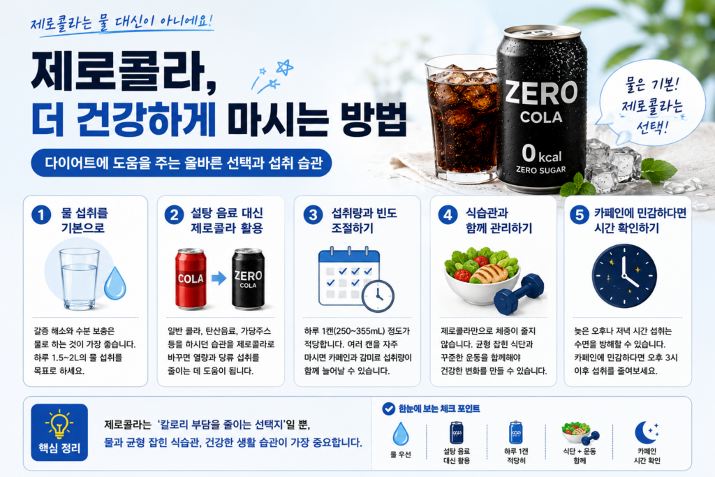 다이어트 중 제로콜라를 더 건강하게 마시는 방법 정리