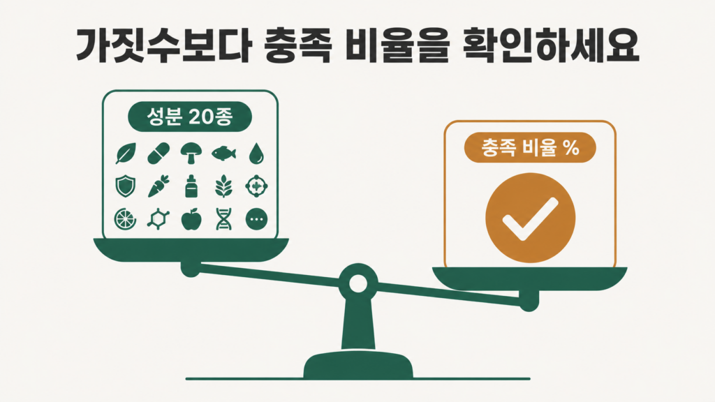 성분 가짓수보다 충족 비율이 중요하다는 오해 정정 이미지