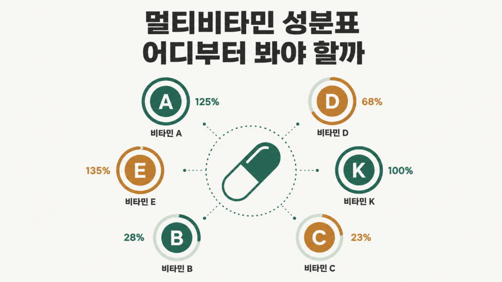 멀티비타민 %영양성분기준치 표시 설명 이미지