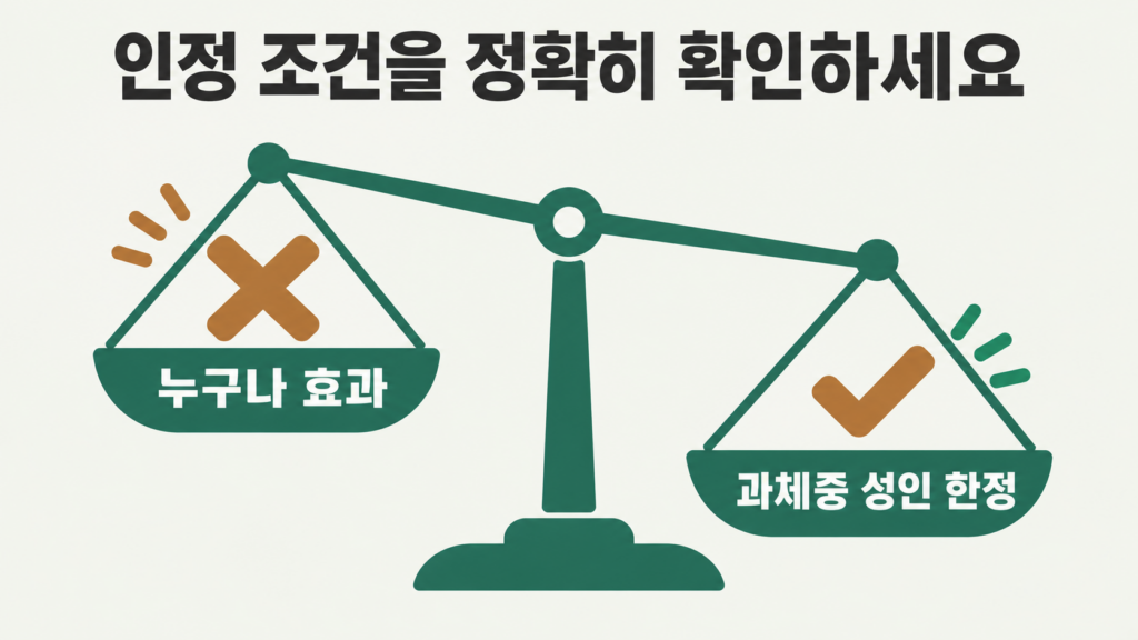 과체중 성인 조건과 효과 크기에 대한 오해 정정 이미지